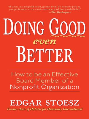 cover image of Doing Good Even Better